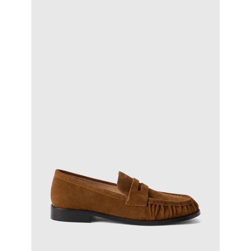 Furla Women Furla Suede Penny Loafers With A Round Toe And Rubber Sole